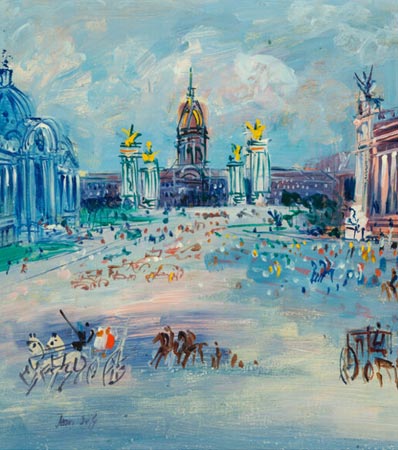 Jean Dufy (French, 1888-1964) Les Invalides, le Grand Palais et le Petit Palais, circa 1955-57