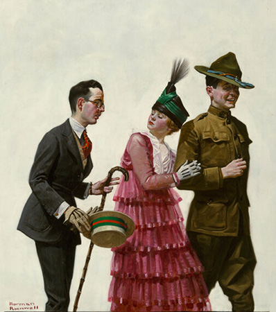 Norman Rockwell Excuse Me! (Soldier Escorting Woman), Judge Magazine Cover, July 1917