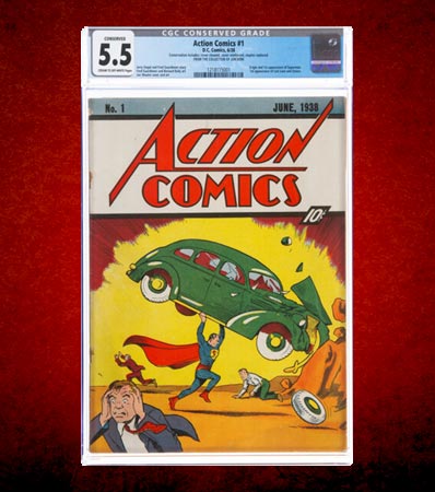 Action Comics #1 (DC, 1938) CGC Conserved FN- 5.5 Cream to off-white pages. 