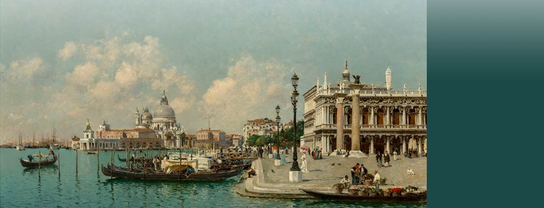 Federico del Campo (Peruvian, 1837-1923) View of the Molo, looking towards Santa Maria della Salute