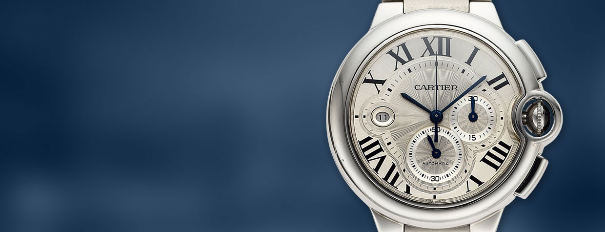 Cartier Ballon Bleu Chronograph XL Reference 3109 Stainless Steel Wristwatch