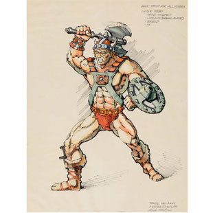 Masters of the Universe He-Man Original Concept Artwork by Mark Taylor (Mattel, 1981).  