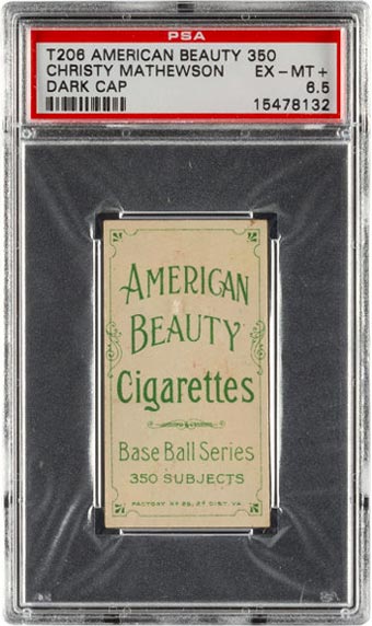 1909-11 T206 American Beauty 350-With Frame Christy Mathewson (Dark Cap) PSA EX-MT+ 6.5 - The Highest Graded AB 350!