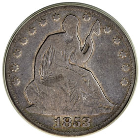 1853-O No Arrows Half DollarGood 6 PCGS. CAC