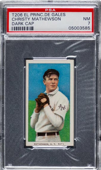 1909-11 T206 El Principe De Gales Christy Mathewson (Dark Cap) PSA NM 7 - Pop One, None Higher with this Brand. 