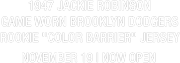 1947 Jackie Robinson Game Worn Brooklyn Dodgers Rookie 