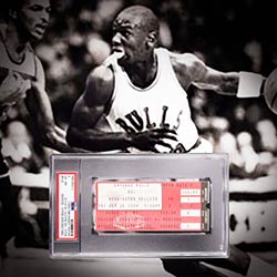1984 Michael Jordan NBA Debut Chicago Bulls Ticket Stub (Season Ticket Format), PSA NM-MT 8