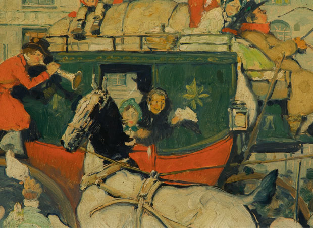  Norman Rockwell (American, 1894-1978) Winchester Stagecoach study, circa 1941