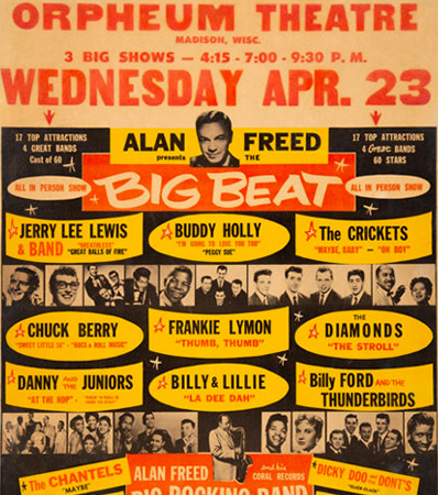 Buddy Holly, Chuck Berry 1958 Alan Freed 'Big Beat' Rare Concert Poster