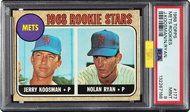 1968 Topps Nolan Ryan - Mets Rookie Stars #177 PSA Mint 9