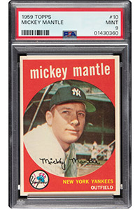 1959 Topps Mickey Mantle #10 PSA Mint 9 - Only One Graded Higher
