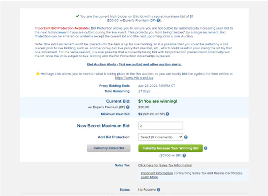 Bid Screen