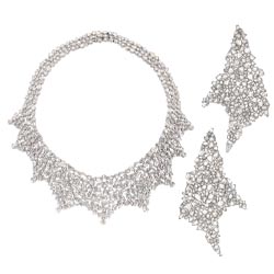 Diamond, Platinum Jewelry Suite