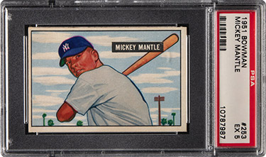 1951 Bowman Mickey Mantle #253 PSA EX 5