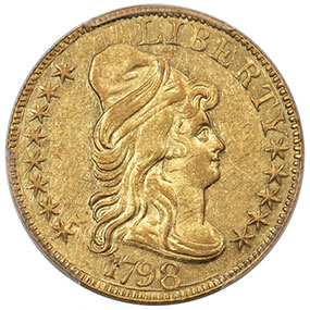 1798 Small Eagle Five DollarBD-1, AU55 PCGS Ex: Pogue