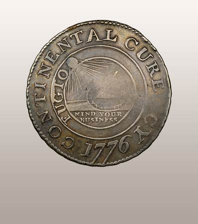 1776 Continental Dollar in Silver, VF35 CURENCY, Newman 1-C, W-8450