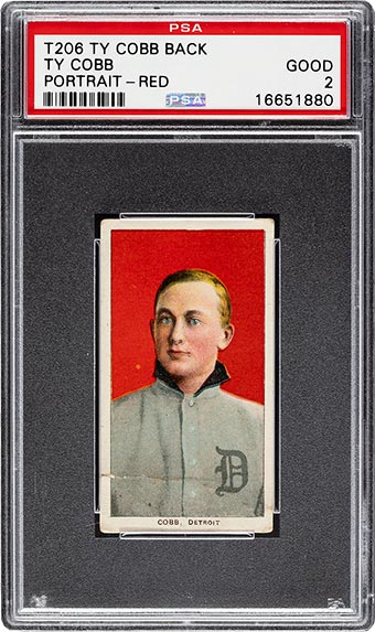 1909-11 T206 Ty Cobb with Ty Cobb Back (Portrait-Red) PSA Good 2.