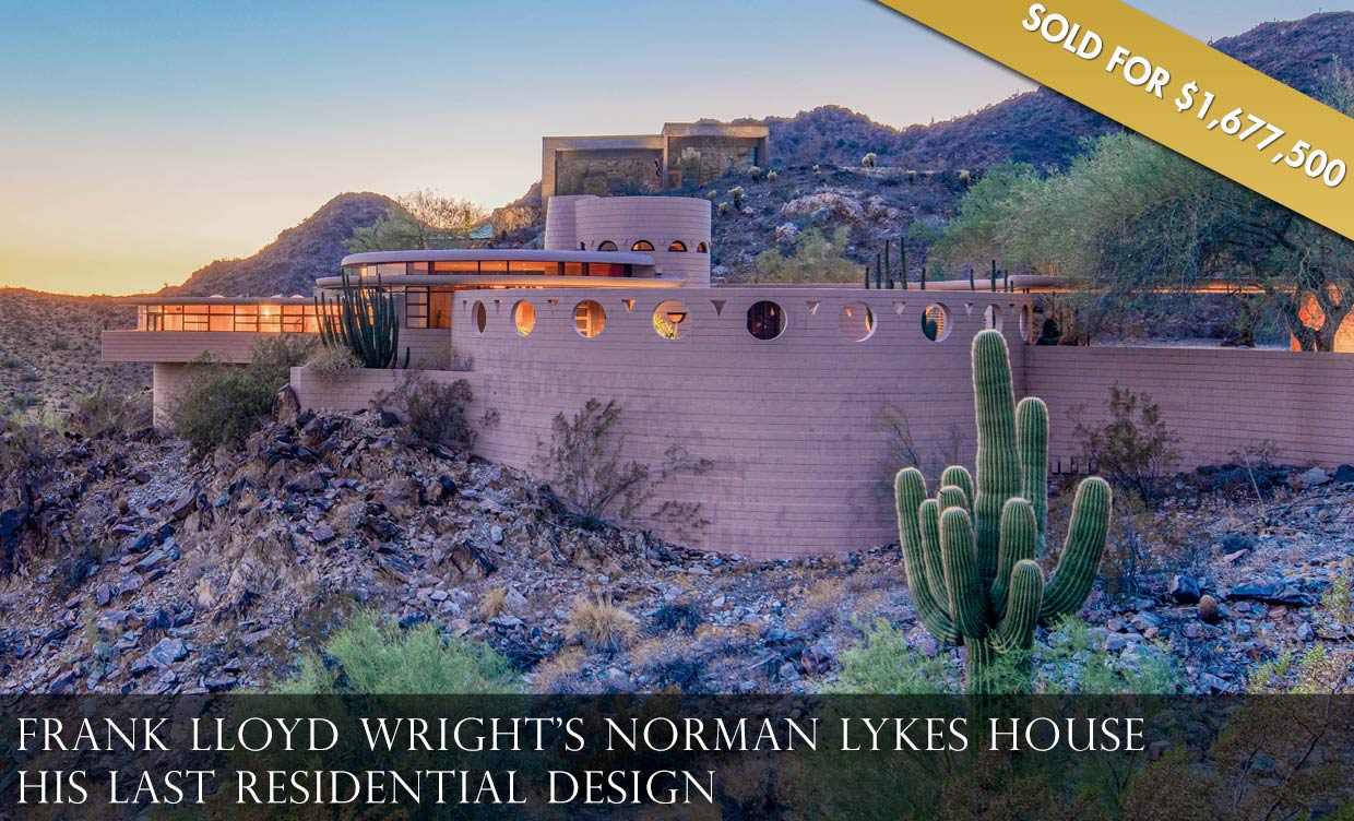 Frank Lloyd Wright's Norman Lykes House | His Last Residential Design Sold for  $1,677,500