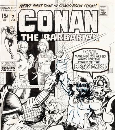 Barry Smith Conan the Barbarian #2 Cover Original Art (Marvel, 1970). 