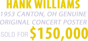 Poster for Hank Williams' 1953 New Year's Concert Sells for World Record $150,000