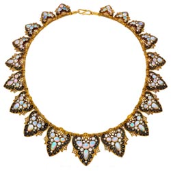 Diamond, Opal, Enamel,Gold Necklace, French
