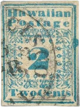(1) Hawaii, 1851-52, 2¢ blue "Missionary"