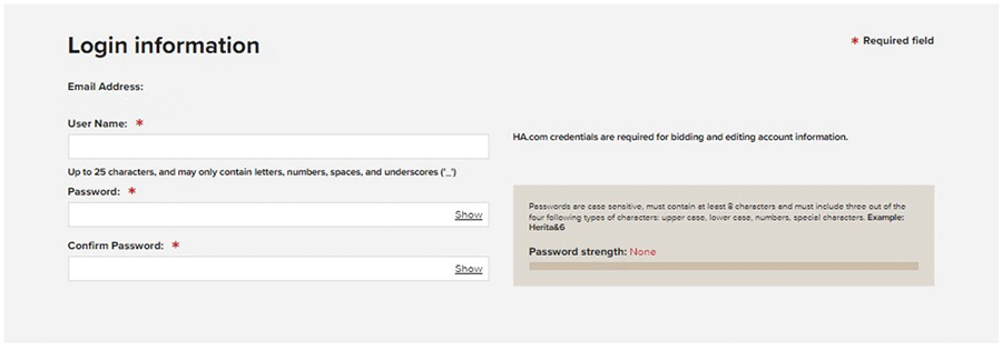 Login Information Figure