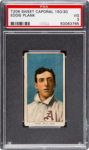 1909-11 T206 Sweet Caporal 150/30 Eddie Plank PSA VG 3.