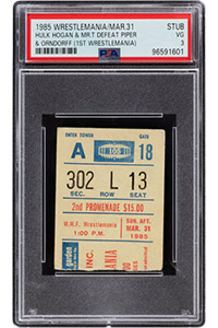 1985 Wrestlemania I Ticket Stub, PSA VG 3 - Only 2 Higher