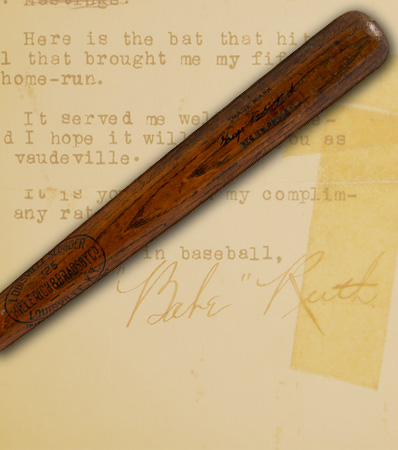 1921 Babe Ruth 52nd Home Run (Career #155) Game Used 'Hotel Ansonia' Bat, PSA/DNA GU 10