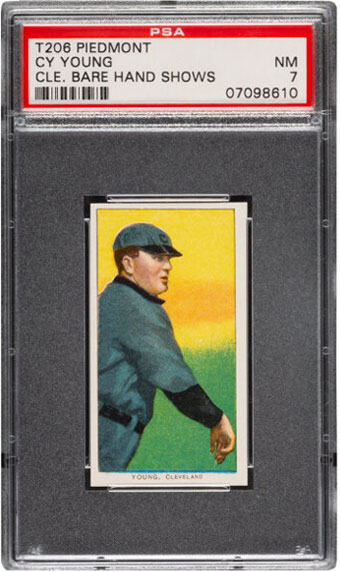 1909-11 T206 Piedmont 150 Cy Young (Bare Hand Shows) PSA NM 7