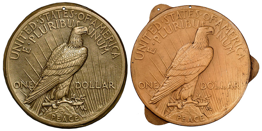 1921 Peace Dollar Broken Sword Reverse Bronze Cast, Uncertified