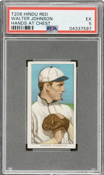  1909-11 T206 Hindu-Red Walter Johnson (Hands At Chest) PSA EX 5