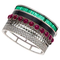Solange Azagury-Partridge Diamond, Multi-Stone,White Gold Bracelet, English