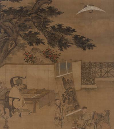 Scholars and Attendants with Painting