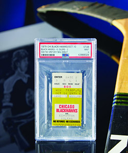 1979 Wayne Gretzky NHL Debut Ticket Stub, PSA Mint 9 - Pop One, None Superior