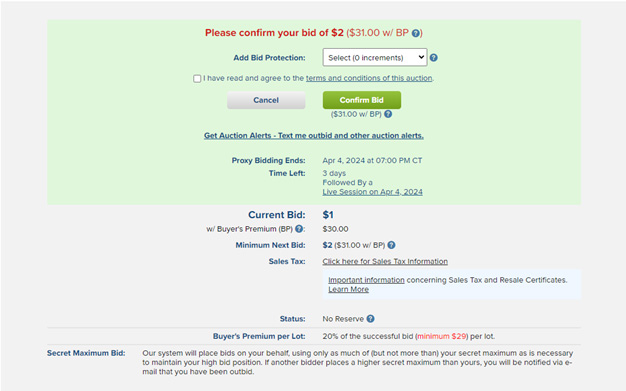 Confirm Bid 