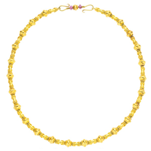 Pink Sapphire, Gold Necklace 