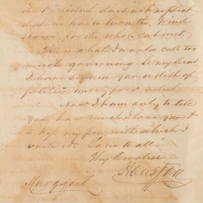 Sam Houston Autograph Letter Signed.