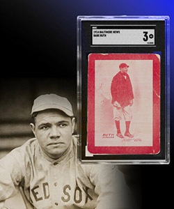 1914 Baltimore News Babe Ruth Rookie SGC VG 3 -- Only One Superior in Any Population