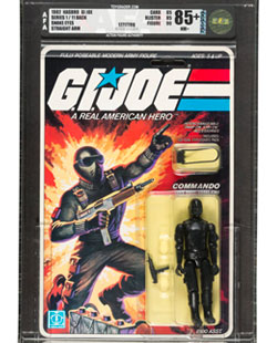 G.I. Joe Snake-Eyes Straight Arm Series 1 - 11 Back Action Figure (Hasbro, 1982) AFA 85+ NM+. . 