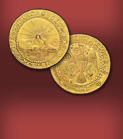 The World's Most Famous Coin 1787 New York-Style Brasher Doubloon, W-5840, MS65★ The Finest-Known Example Ex: Stickney-Ellsworth-Garrett-Partrick