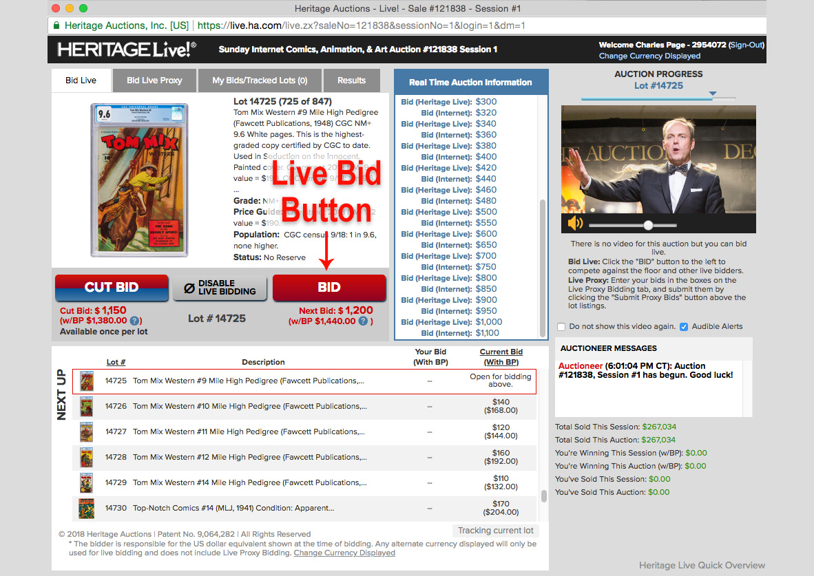 Heritage Live bid button
