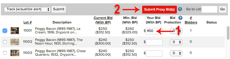 Proxy bids