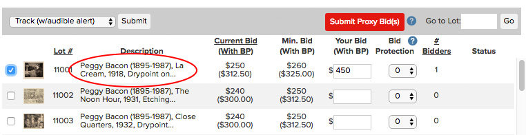 Proxy bids