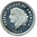 1868 Five Dollar/25 Francs, Judd-659, Pollock-732, Low R.7, PR65 Cameo PCGS. CAC. Ex: Samuel Berngard Collection