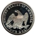1852 Dollar, Judd-134 Restrike, Pollock-161, High R.7, Silver Plated Proof NCS