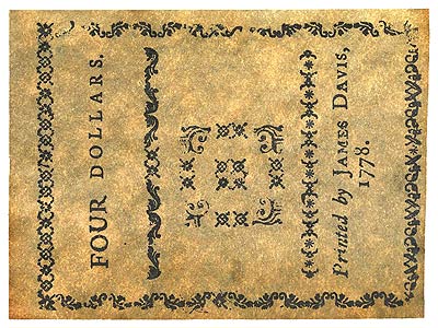 North Carolina $4 1778 - Reverse