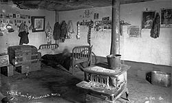 interior walls of log cabins